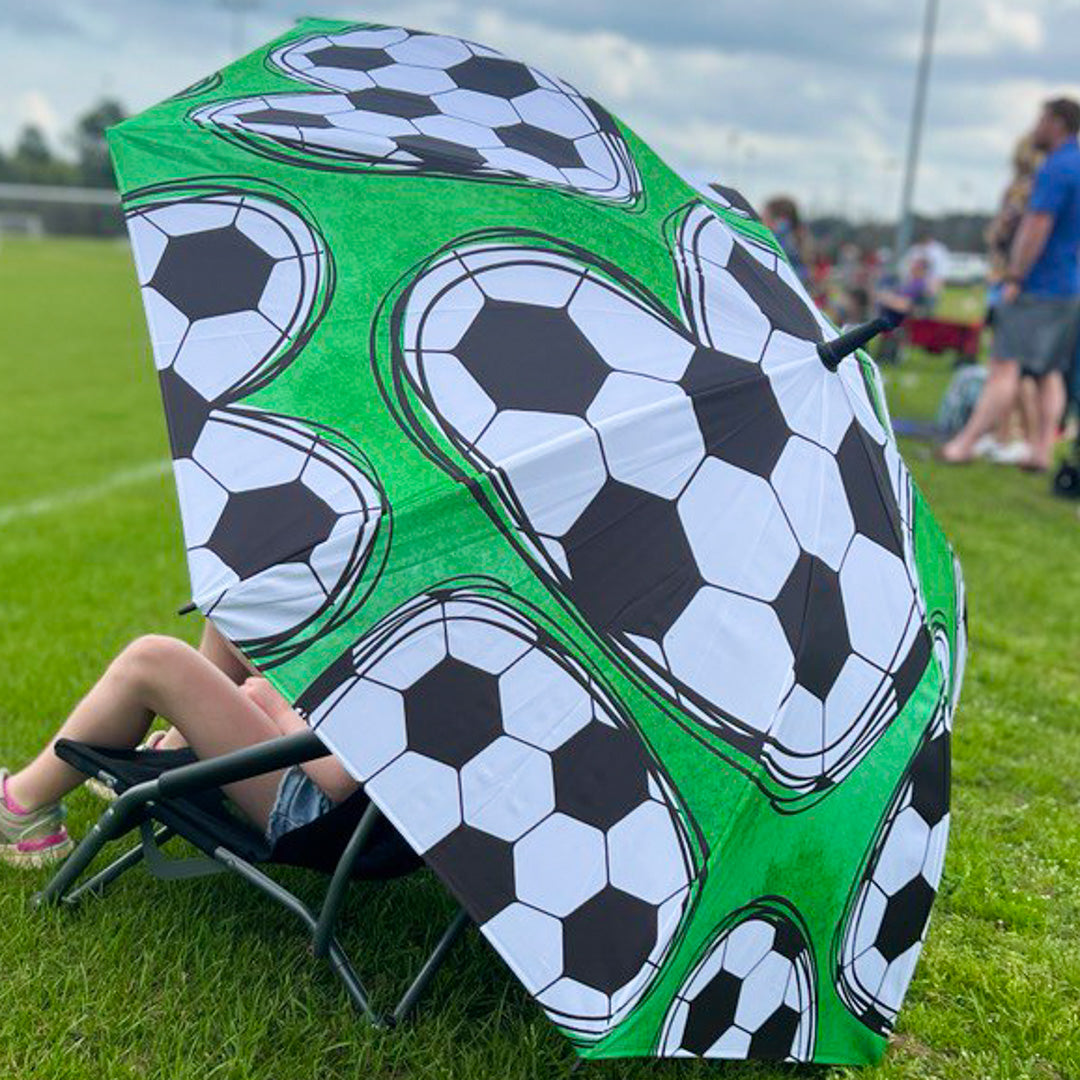 Soccer Hearts - Large Golf Umbrella