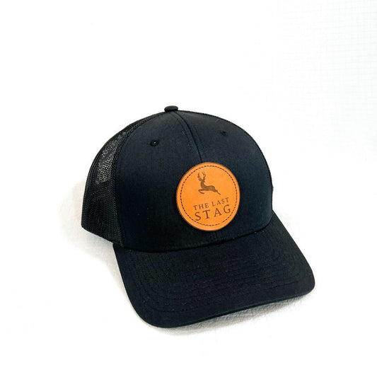 The Last Stag Leather Patch Hat - Black/Black - The Last Stag
