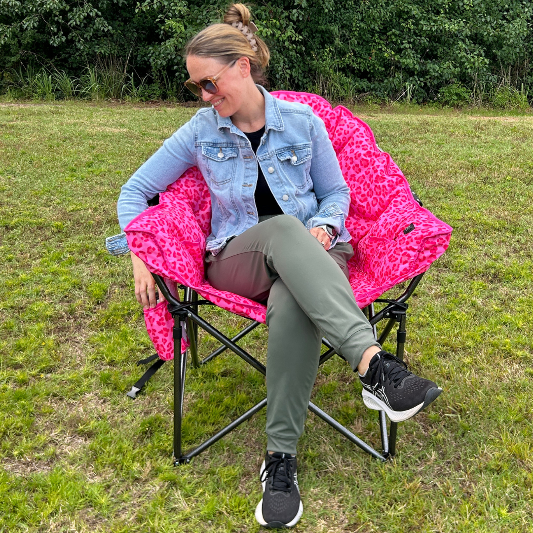 Pink Leopard - Heated Camping Chair