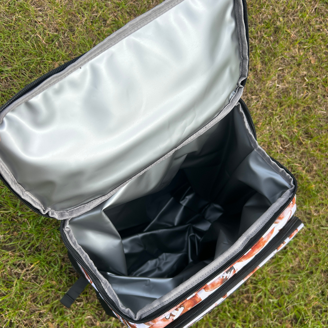 Footballs & Bows Backpack Cooler