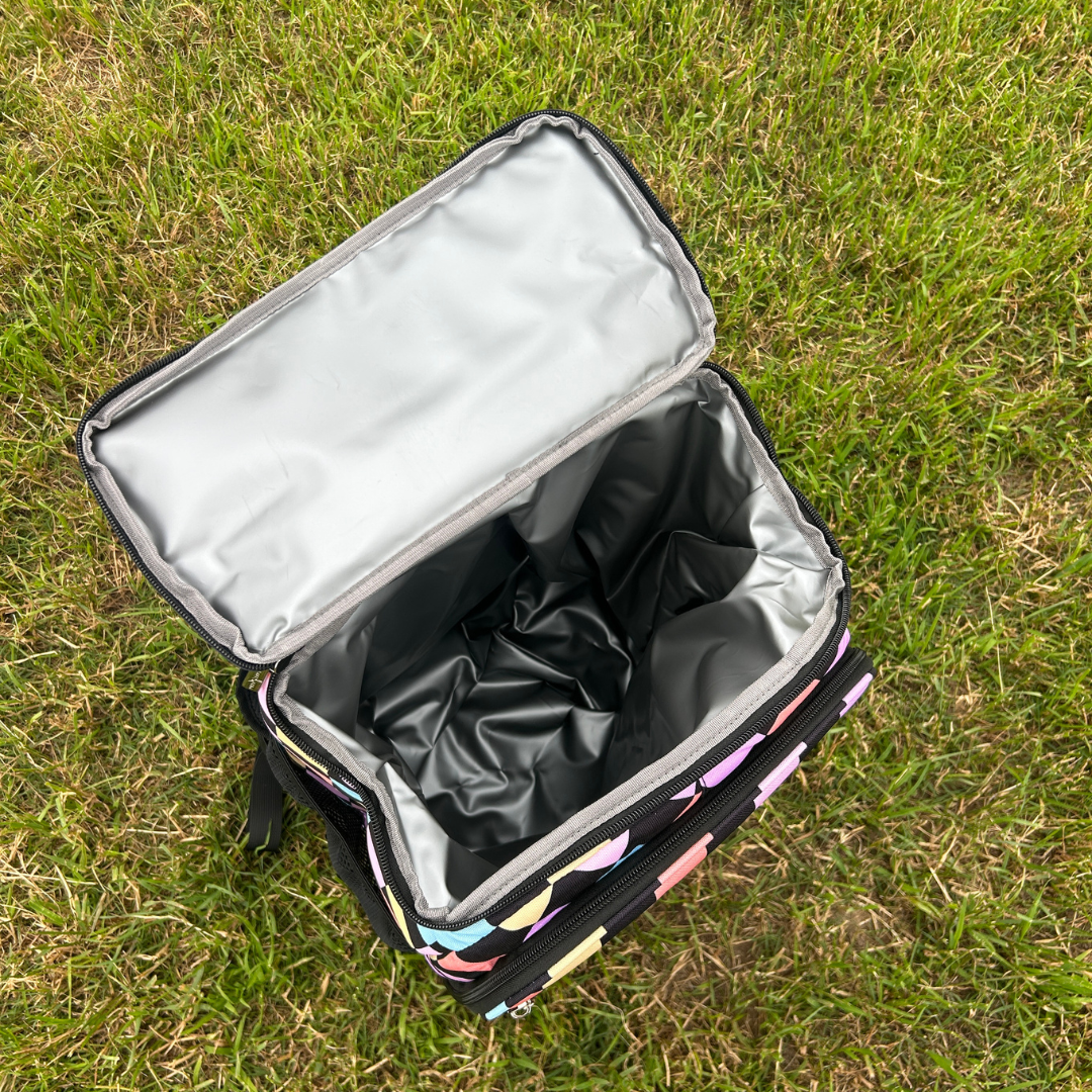 Retro Checkerboard Backpack Cooler