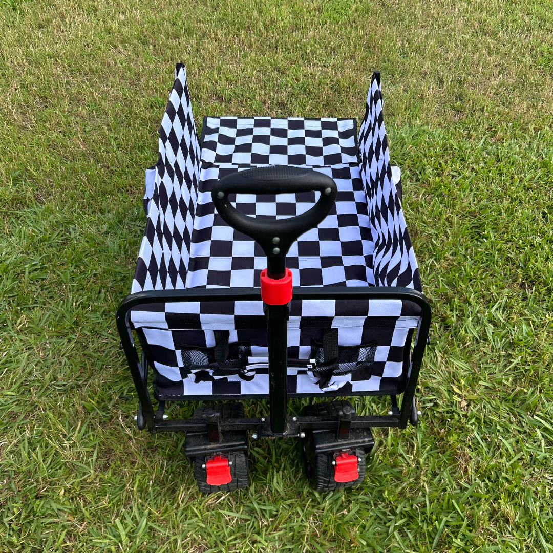 Black and White Checkerboard Tailgate Wagon