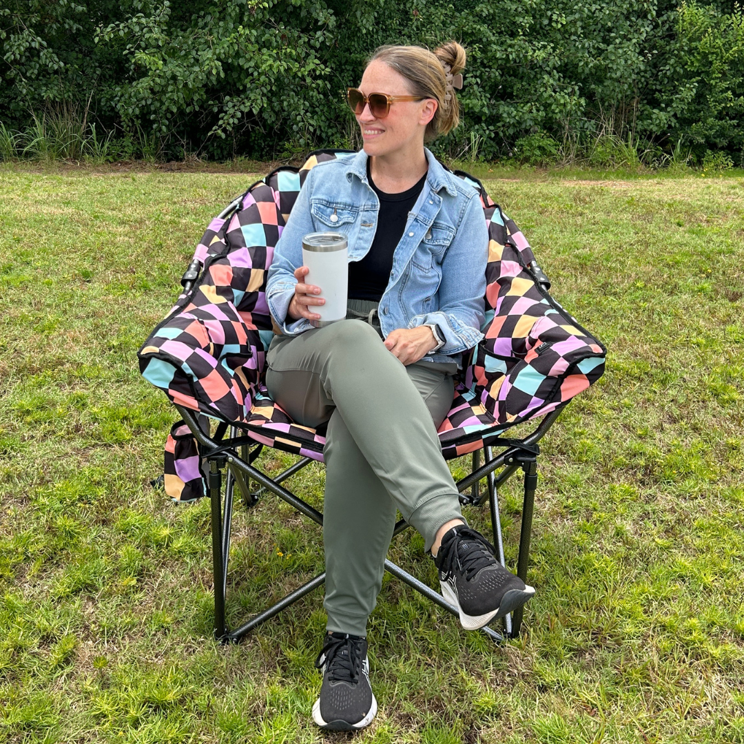 Retro Checkerboard - Heated Camping Chair