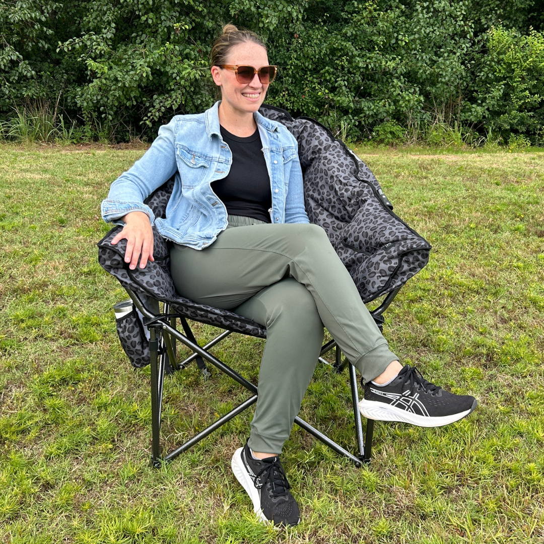 Black Leopard - Heated Camping Chair