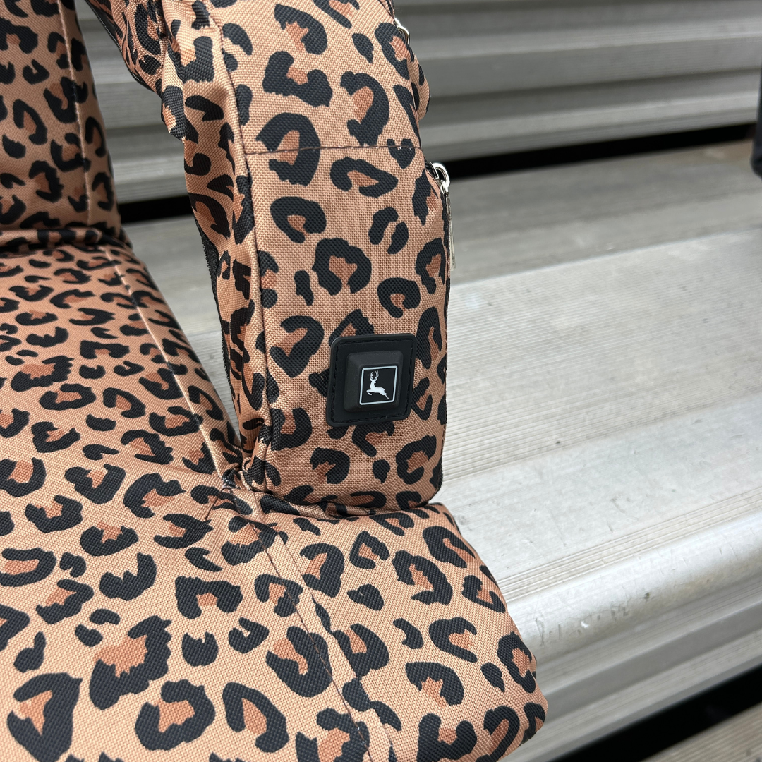 Heated Leopard 23" Wide Stadium Seat with Armrests