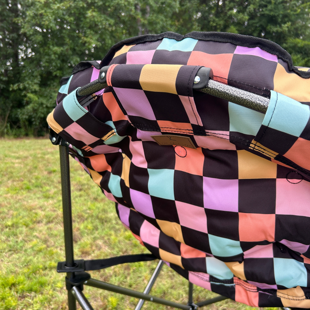 Retro Checkerboard - Heated Camping Chair