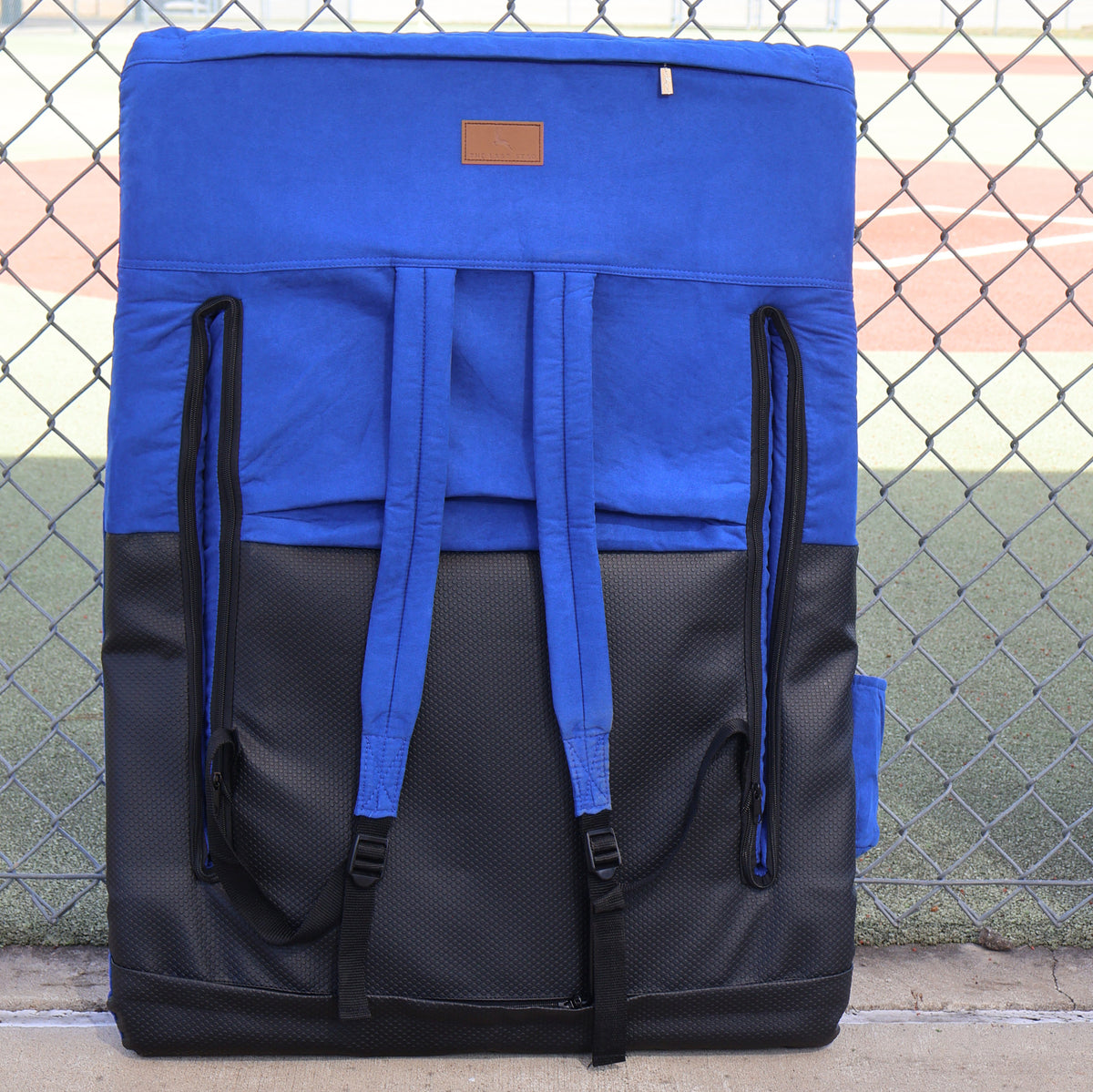 Blue Suede 23" Stadium Seat with Armrests