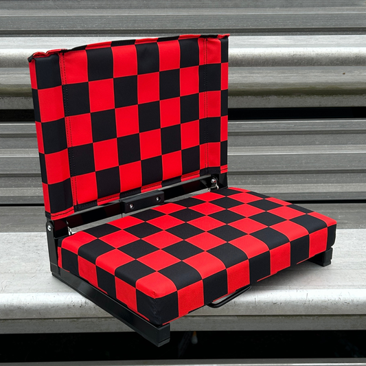 Red Checkerboard Folding Stadium Seat