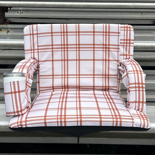 Rusty Plaid 23" Stadium Seat with Armrests