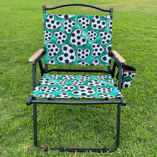 Soccer Hearts Folding Lawn Chair