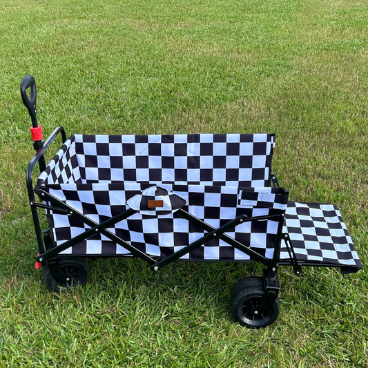 Black and White Checkerboard Tailgate Wagon