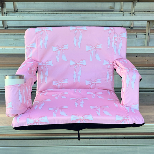 Pink Bows 23" Stadium Seat with Armrests