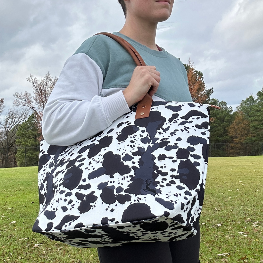 Black Cow Print Tote Bag – The Last Stag