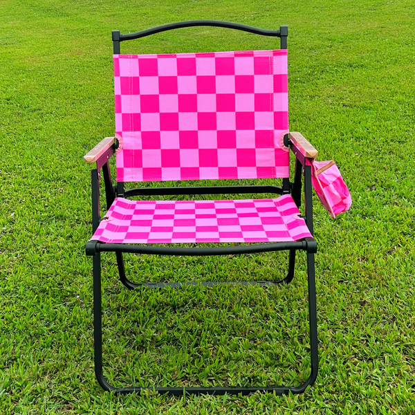 Pink Checkerboard Folding Lawn Chair – The Last Stag