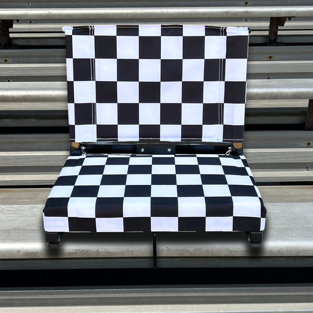 Black and White Checkerboard Folding Stadium Seat