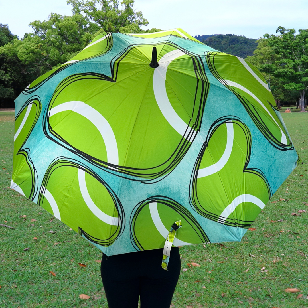 Tennis Hearts - Large Golf Umbrella - Final Sale