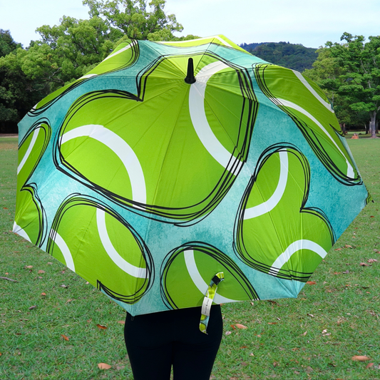 Tennis Hearts - Large Golf Umbrella - Final Sale