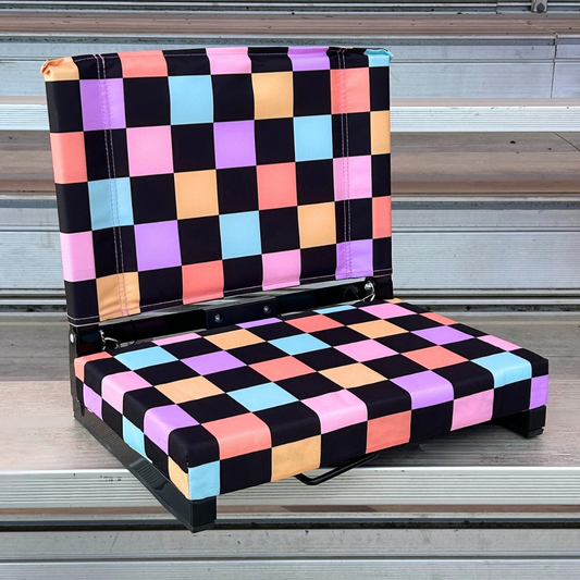 Retro Checkerboard Folding Stadium Seat