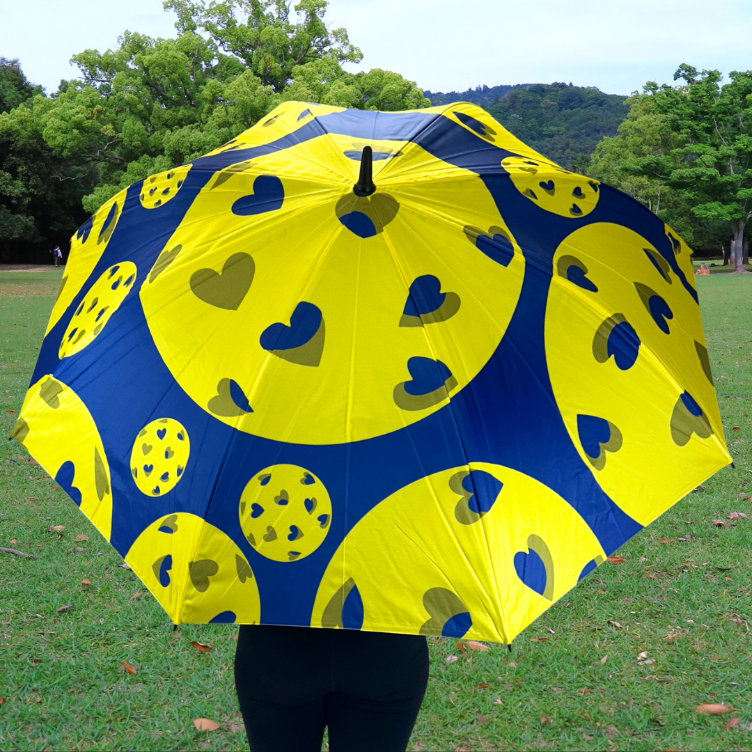 Pickleball Hearts - Large Golf Umbrella - Final Sale