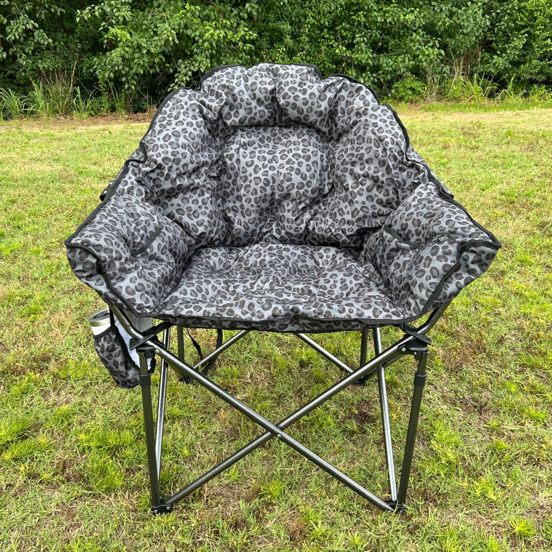 Black Leopard - Heated Camping Chair