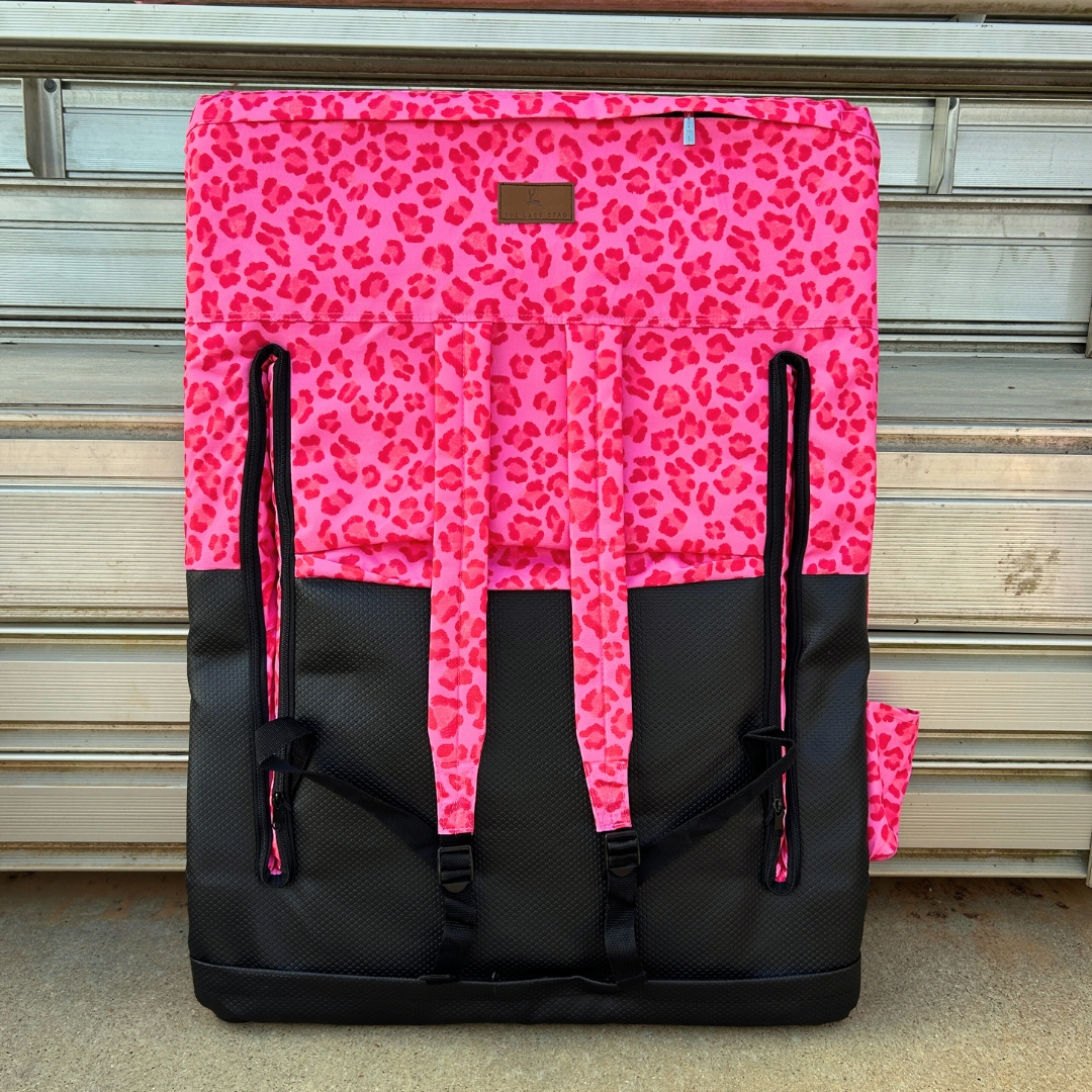 Pink Leopard 23" Stadium Seat with Armrests