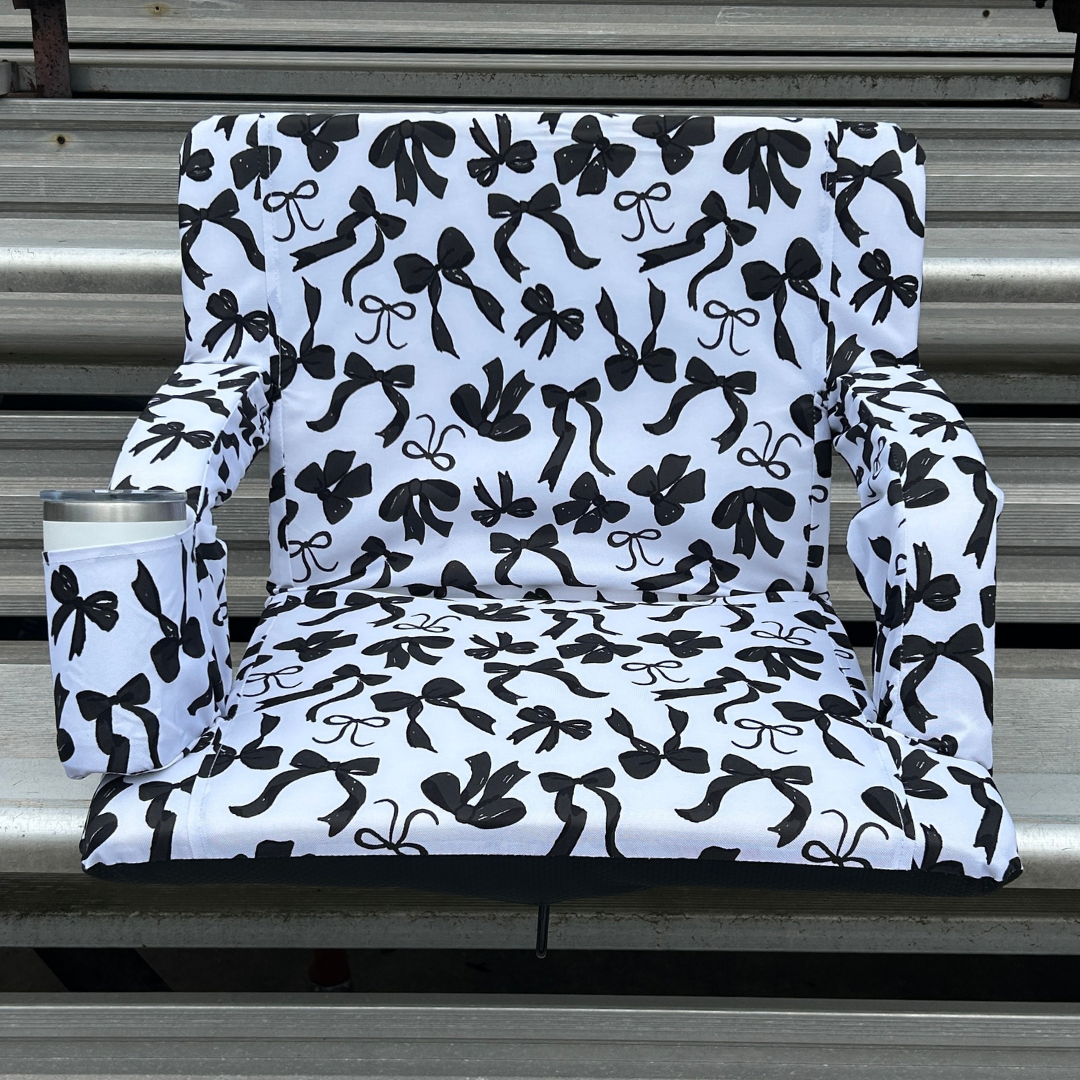 Black Bows 23" Stadium Seat with Armrests
