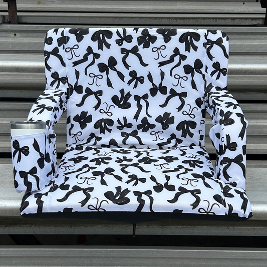 Black Bows 23" Stadium Seat with Armrests