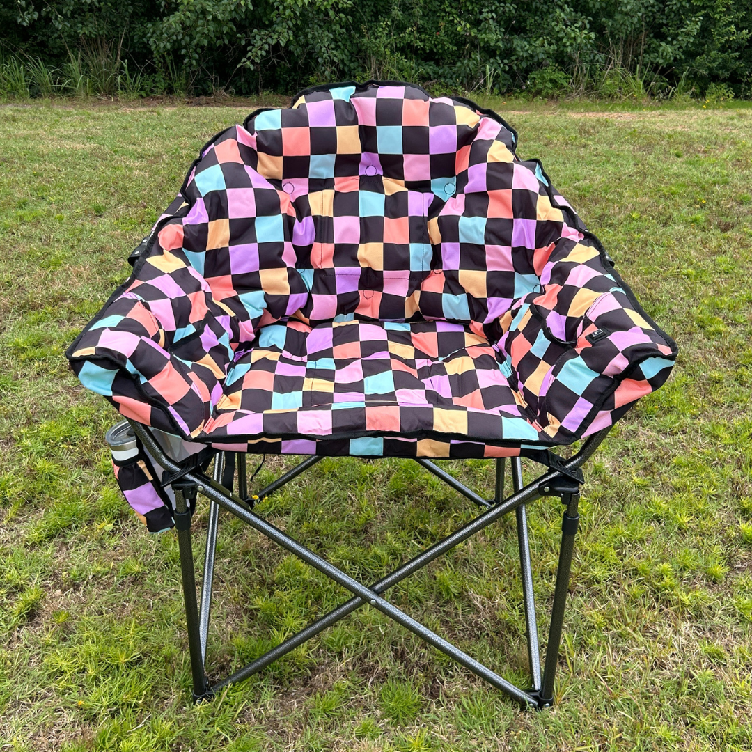 Retro Checkerboard - Heated Camping Chair