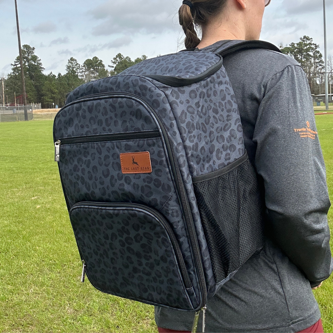 Black Leopard Backpack Cooler