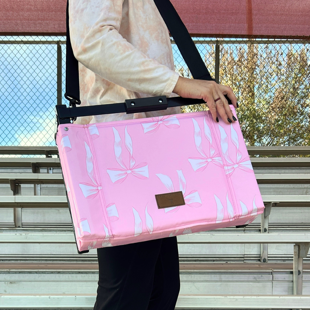 Pink Bows Folding Stadium Seat