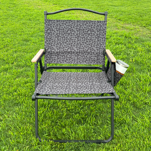 Black Leopard Folding Lawn Chair