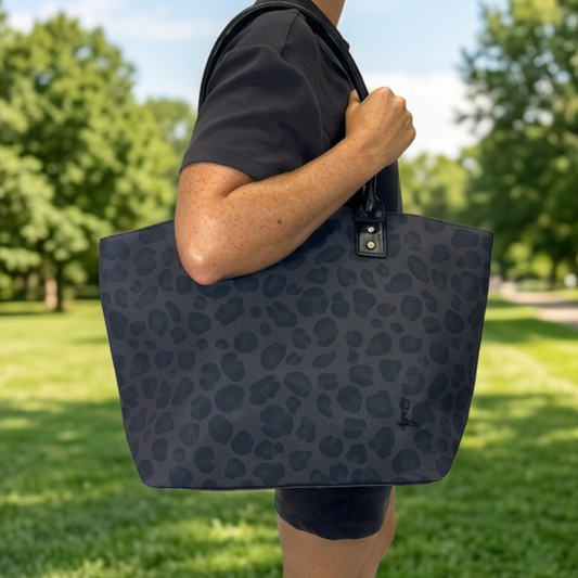 Black Leopard Tote Bag