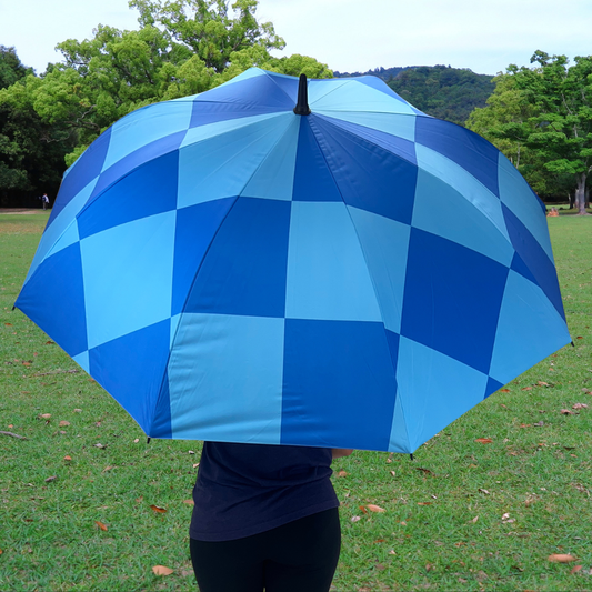 Blue Checkerboard - UPF 50+ Large Golf Umbrella