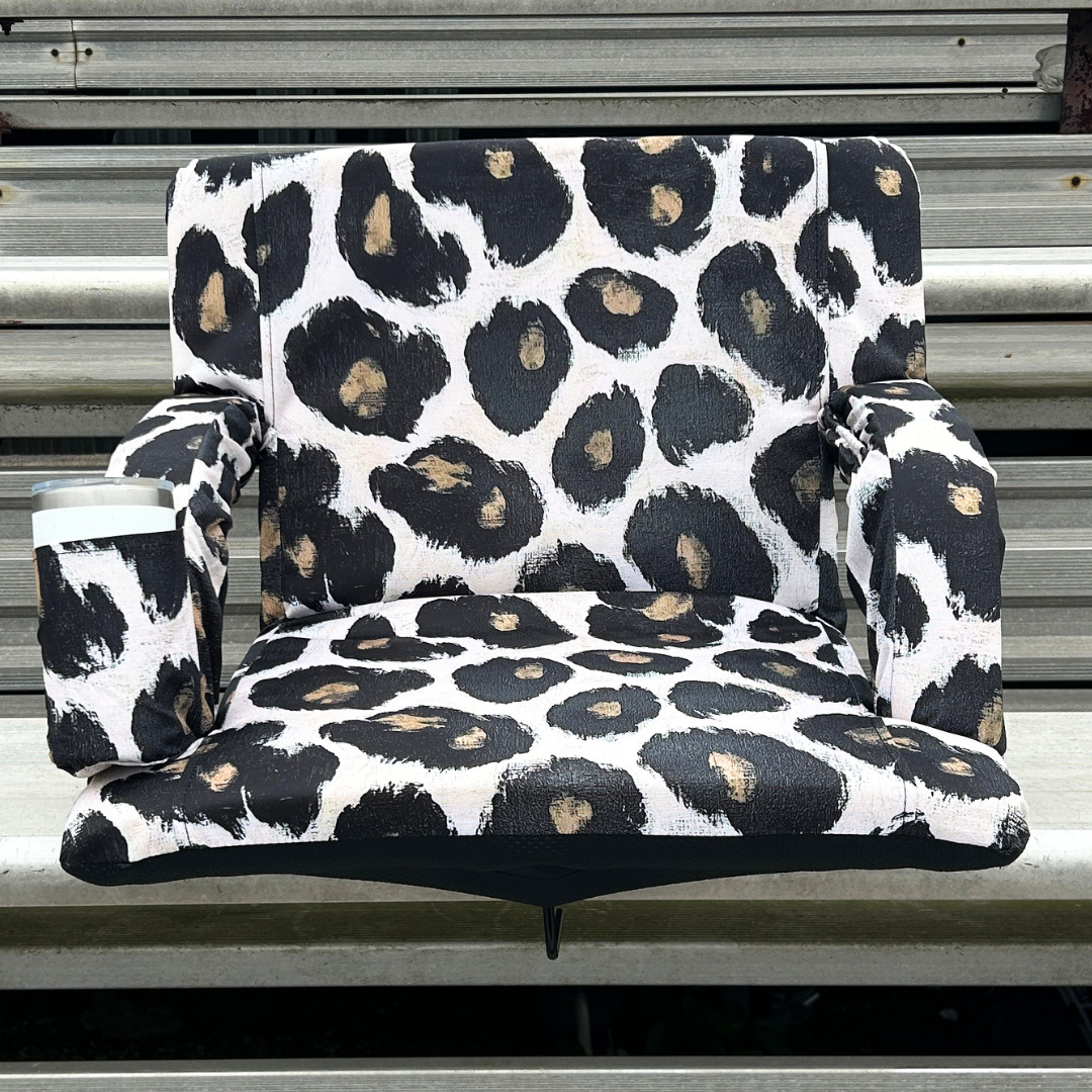Painted Leopard 23" Stadium Seat with Armrests