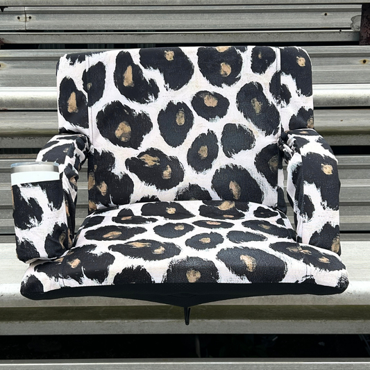 Painted Leopard 23" Stadium Seat with Armrests
