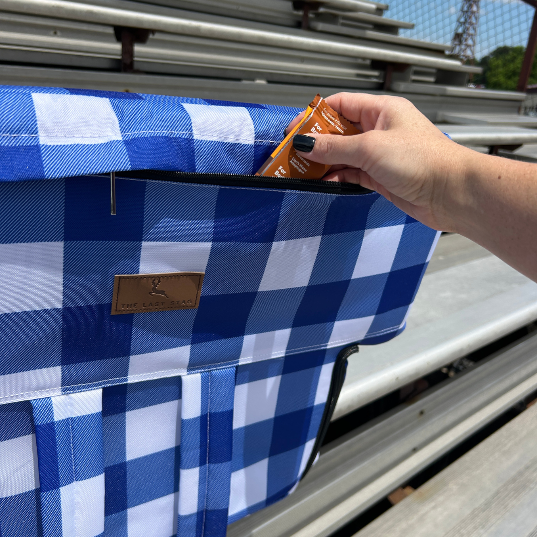 Heated Blue Buffalo 23" Stadium Seat with Armrests