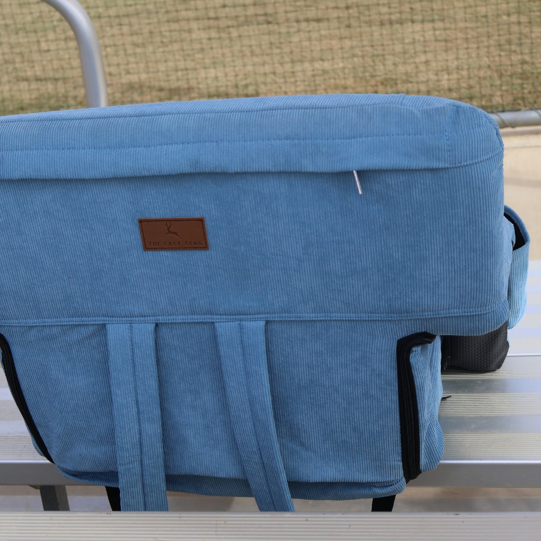 Light Blue Corduroy 23" Stadium Seat with Armrests