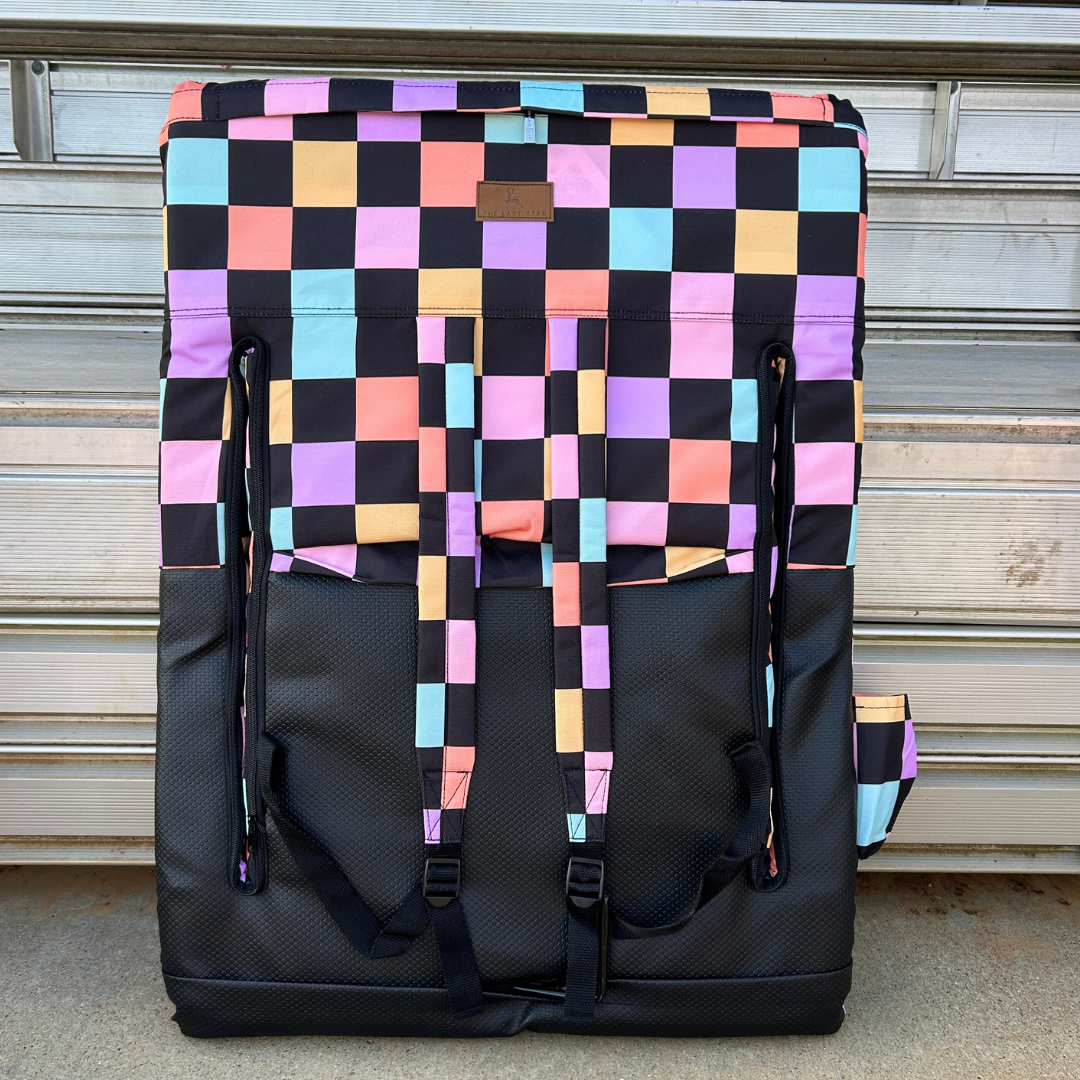 Retro Checkerboard 23" Stadium Seat with Armrests