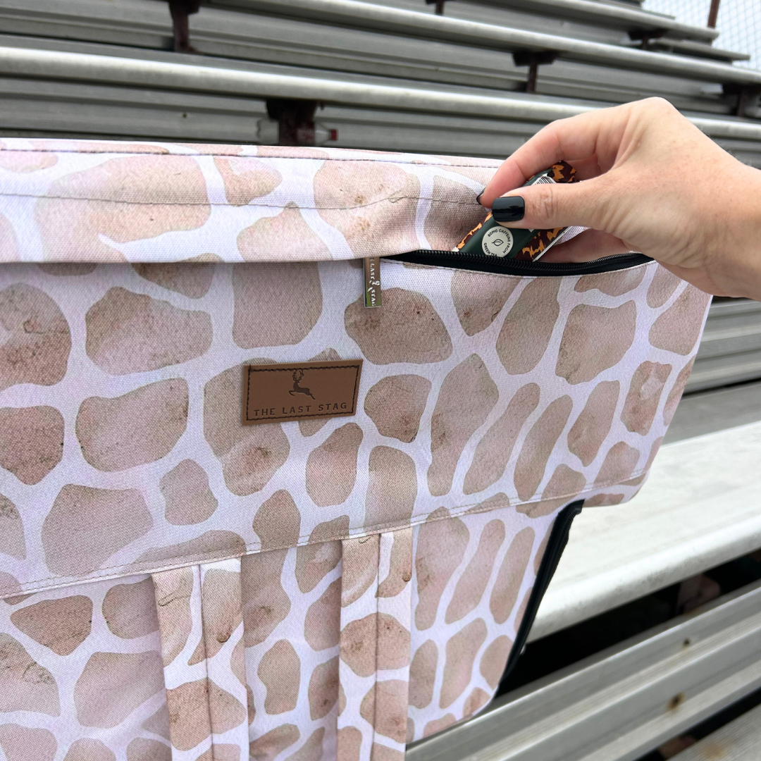 Beige Giraffe 23" Stadium Seat with Armrests