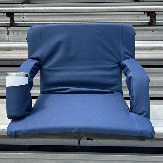 Navy Stadium Seat with Armrests
