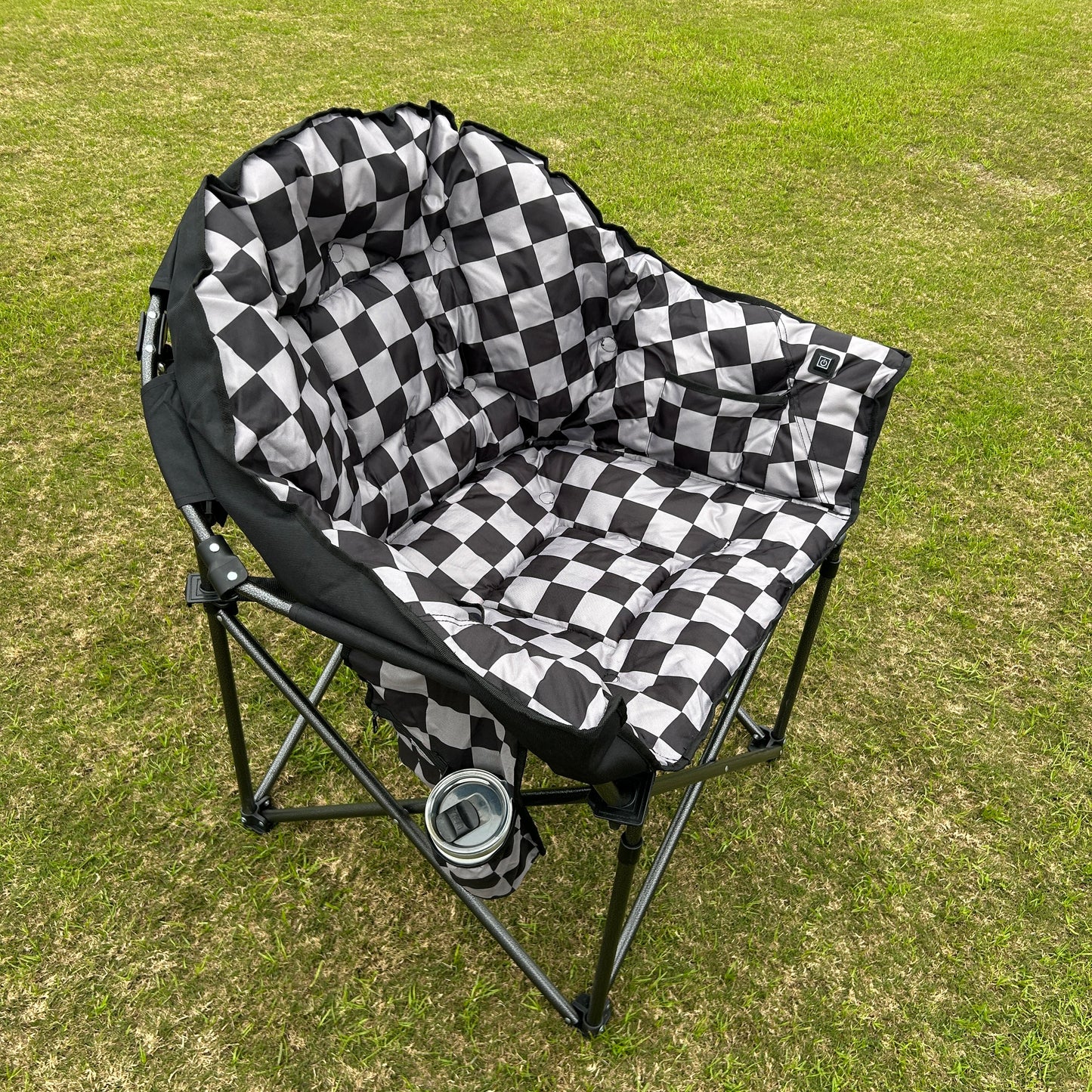 Grey Checkerboard - Heated Sideline Chair