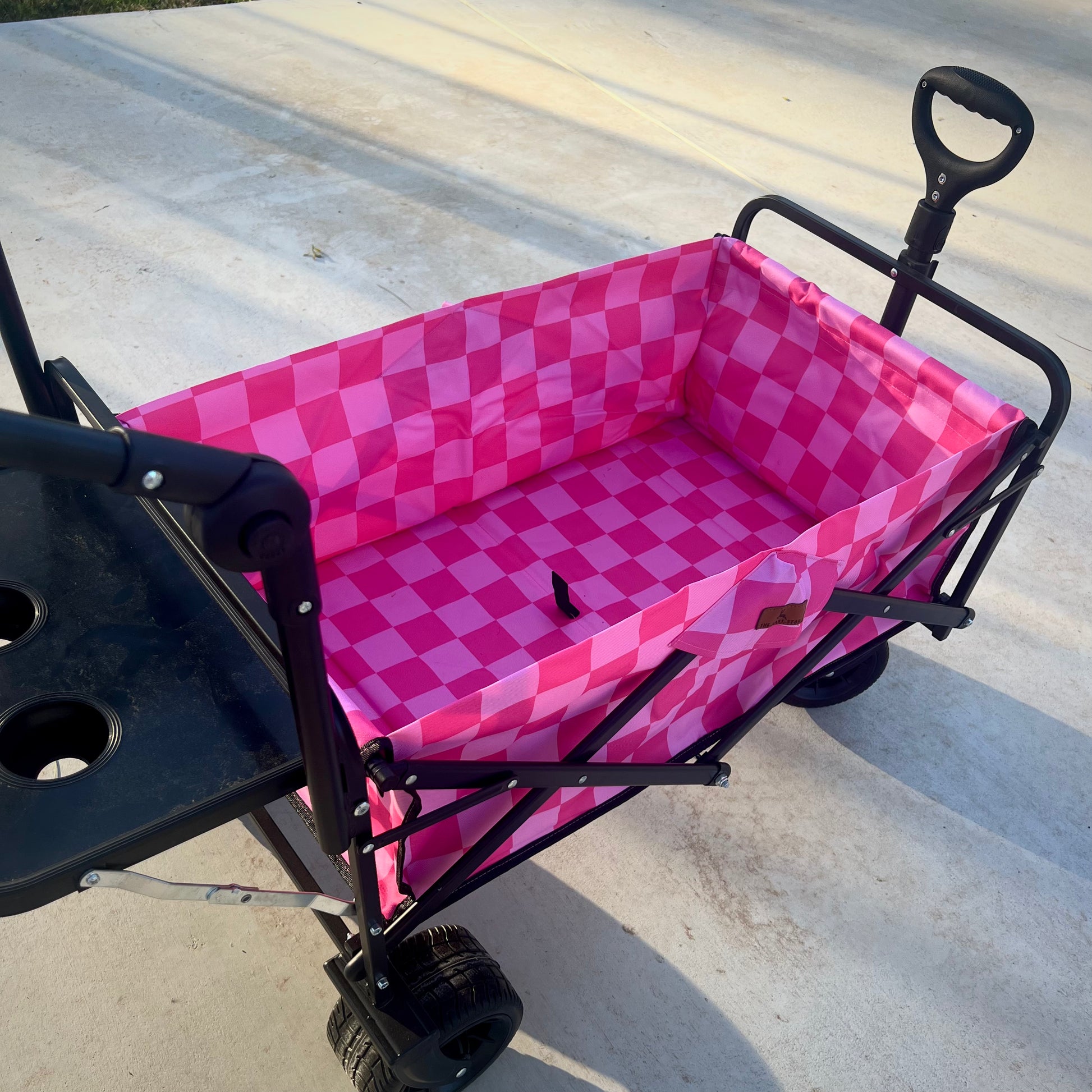 Pink Checkerboard Stroller Wagon