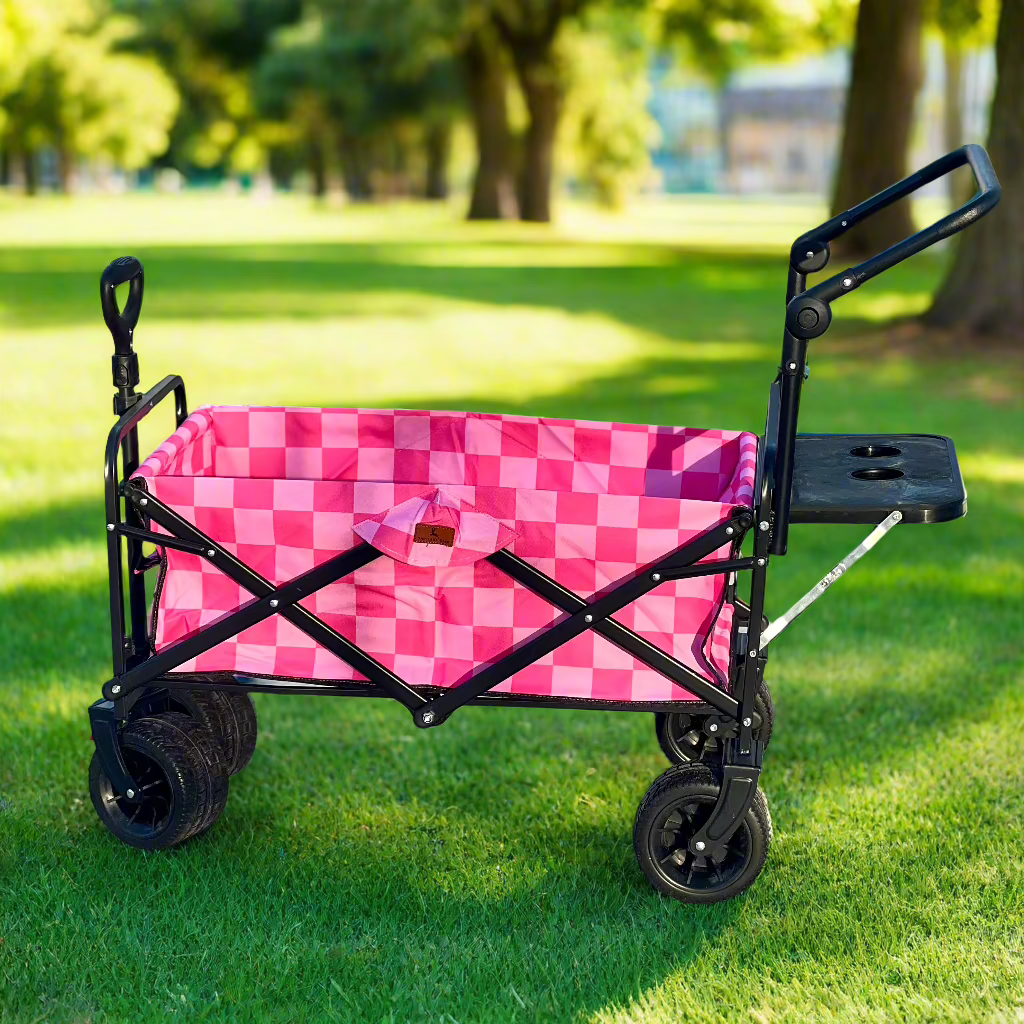 Pink Checkerboard Stroller Wagon