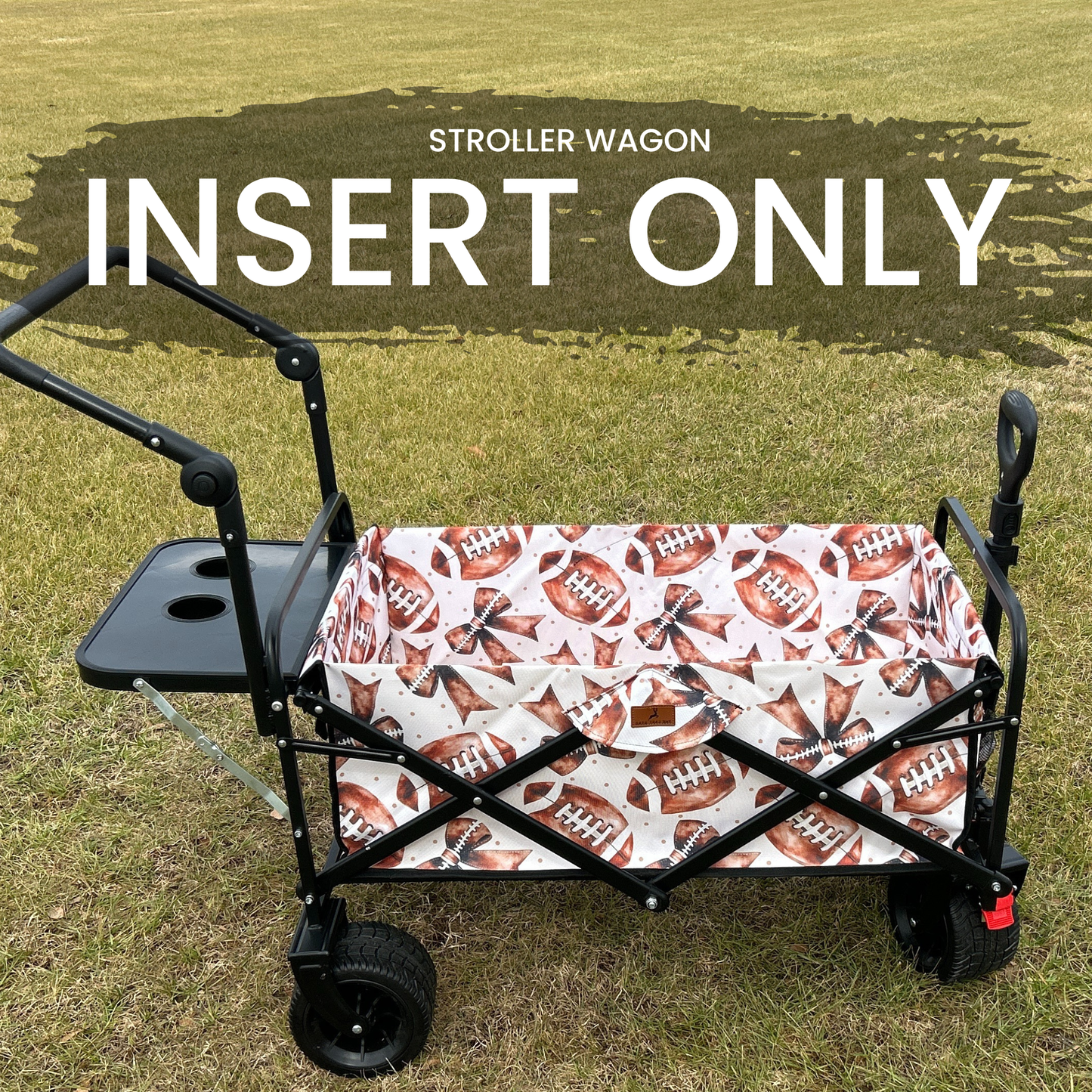Footballs & Bows - Stroller Wagon [INSERT]