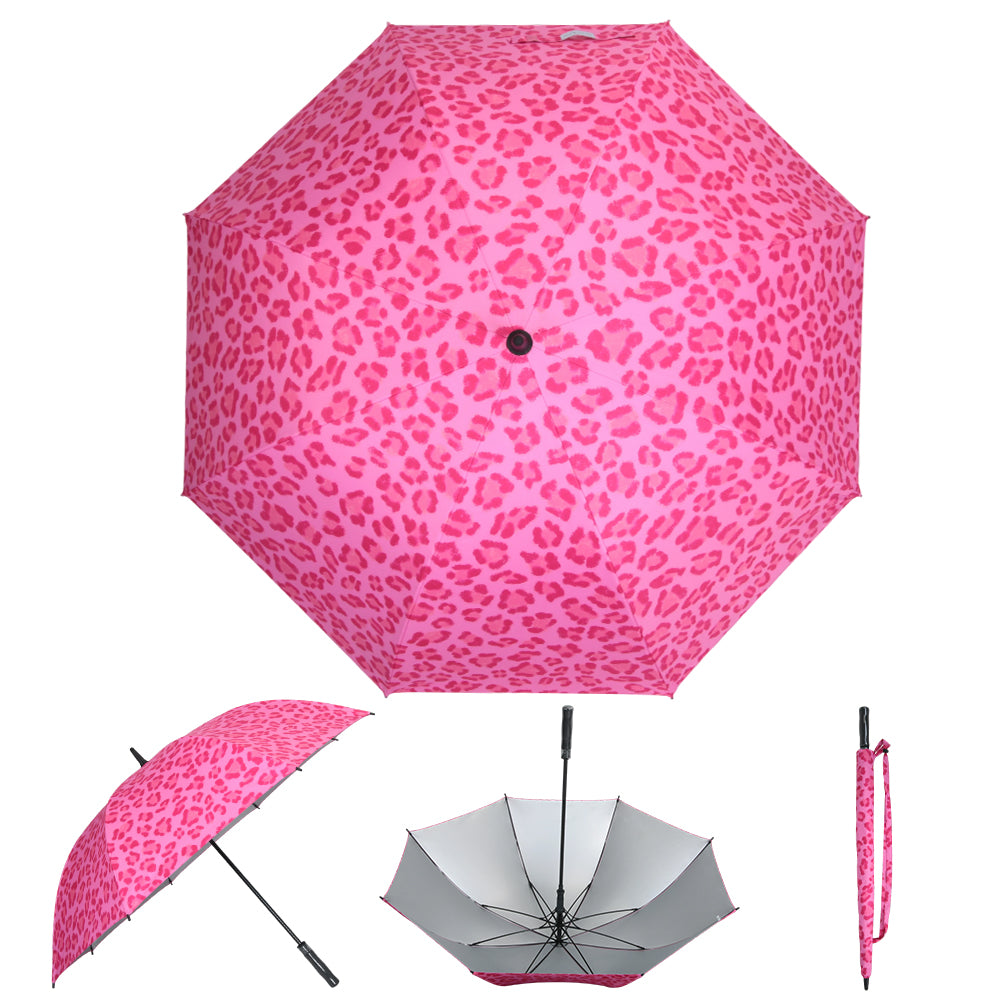 Pink Leopard - UPF 50+ Large Golf Umbrella