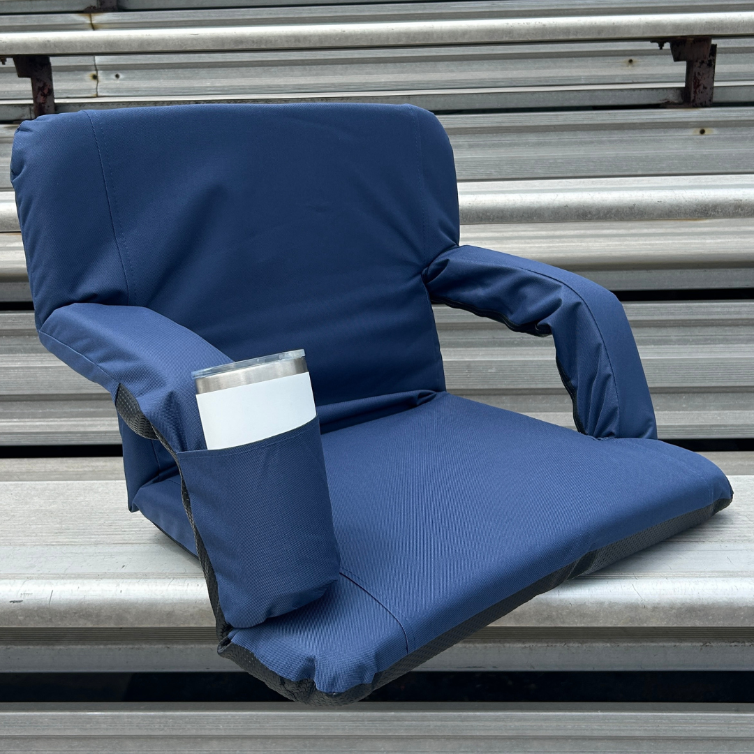 Navy Stadium Seat with Armrests