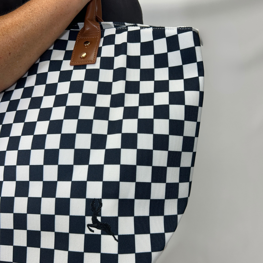 Black and White Checkerboard Tote Bag