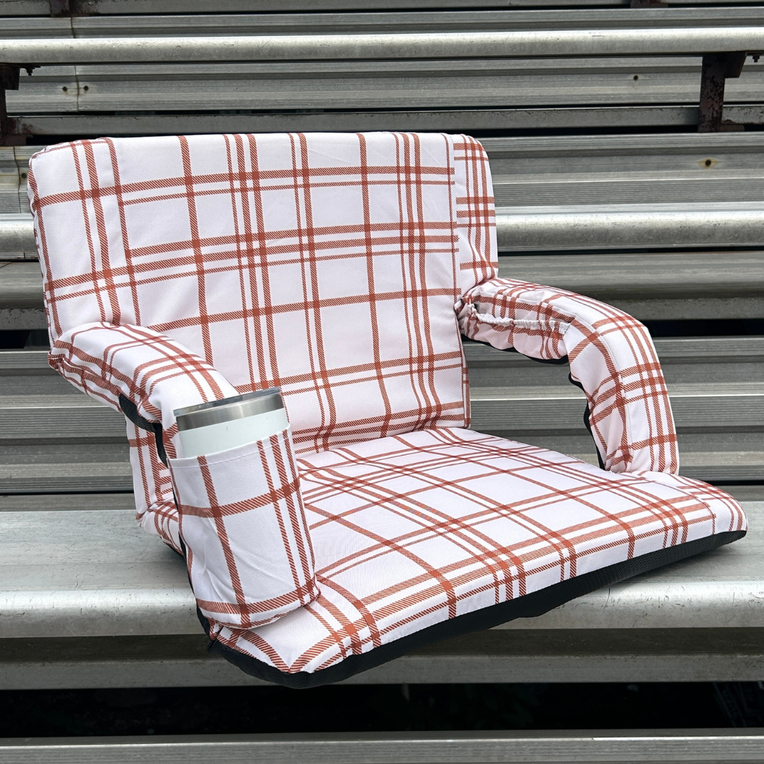 Rusty Plaid 23" Stadium Seat with Armrests