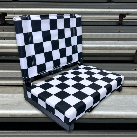 Black and White Checkerboard Folding Stadium Seat