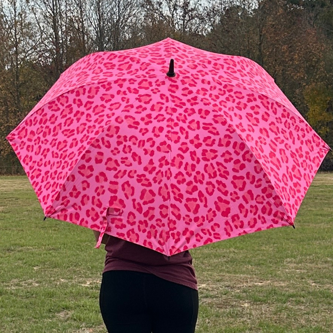 Pink Leopard - UPF 50+ Large Golf Umbrella